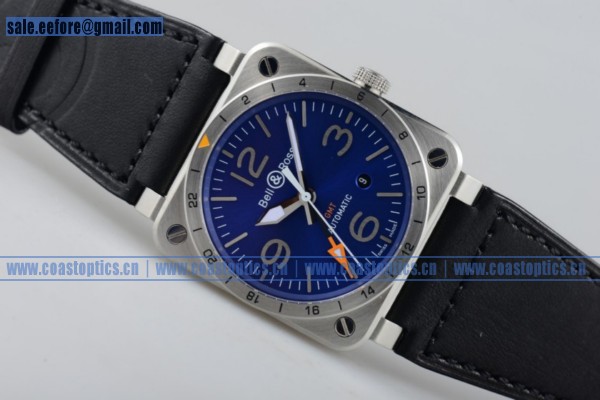 Bell&Ross BR 03-93 GMT Watch Steel Blue Dial - Click Image to Close